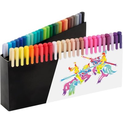 Ecsetirón készlet, tartóval, FABER-CASTELL "Black Edition", 50 különböző szín