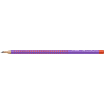 Grafitceruza, B, háromszögletű, FABER-CASTELL "Grip 2001 Flow", piros-lila