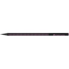 Grafitceruza, B, háromszögletű, FABER-CASTELL, "Sparkle Midnight", fekete/rózsaszín