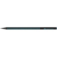 Grafitceruza, B, háromszögletű, FABER-CASTELL, "Sparkle Midnight", fekete/óceánkék