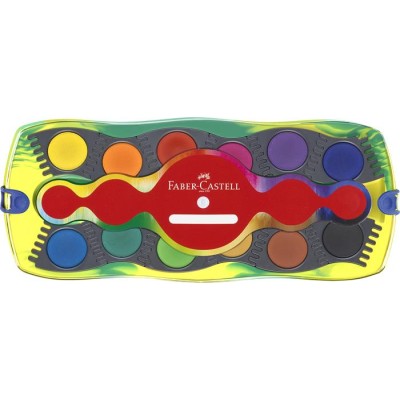 Vízfesték, 12 darabos, összeilleszthető, FABER-CASTELL, dinoszaurusz