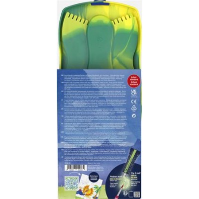Vízfesték, 12 darabos, összeilleszthető, FABER-CASTELL "Dinoszaurusz"+1 tubus fehér tempera + dinoszaurusz matrica