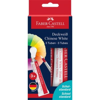 Tempera készlet, tubusos, 3x7,5 ml, FABER-CASTELL, fehér