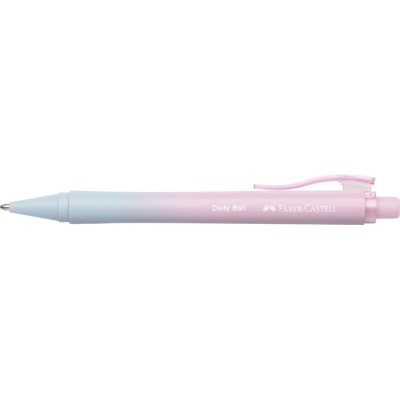 Golyóstoll, 1 mm, XB, nyomógombos, rózsa-égkék tolltest, FABER-CASTELL "Daily Ball Flow", kék