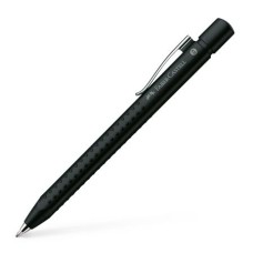 Golyóstoll, 1 mm, XB, nyomógombos, metál fekete tolltest, FABER-CASTELL "Grip-2011", kék