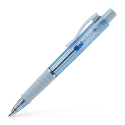 Golyóstoll, 1 mm, XB, nyomógombos, égkék testszín, FABER-CASTELL "Poly Ball View Aurora", kék