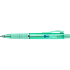 Golyóstoll, 1 mm, XB, nyomógombos, mentazöld testszín, FABER-CASTELL "Poly Ball View Aurora", kék