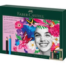 Színes- és grafitceruza készlet, FABER-CASTELL "Polychromos & Pitt Graphite Matt" , 40 db-os szett