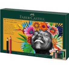 Színes- és grafitceruza készlet, FABER-CASTELL "Polychromos & Pitt Graphite Matt" , 50 db-os szett