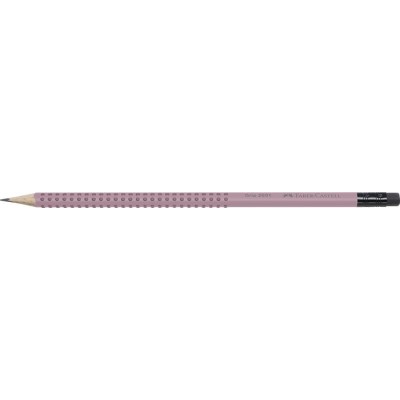 Grafitceruza radírral, B, háromszögletű, FABER-CASTELL "Grip 2001", rózsaszín