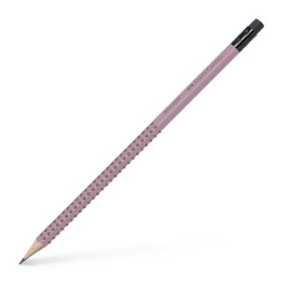Grafitceruza radírral, B, háromszögletű, FABER-CASTELL "Grip 2001", rózsaszín