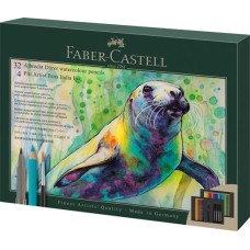 Akvarell ceruza készlet, ecsettel, FABER-CASTELL "Albrecht Dürer & Pitt Artist Pen", 37 db-os szett