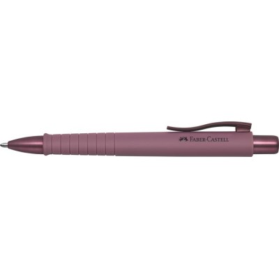 Golyóstoll, 1 mm, XB, nyomógombos tolltest, bordó tolltest, FABER-CASTELL "Poly Ball Urban", kék
