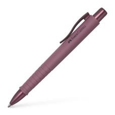 Golyóstoll, 1 mm, XB, nyomógombos tolltest, bordó tolltest, FABER-CASTELL "Poly Ball Urban", kék