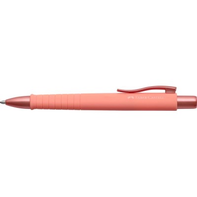 Golyóstoll, 1 mm, XB, nyomógombos tolltest, korallpiros tolltest, FABER-CASTELL "Poly Ball Urban", kék