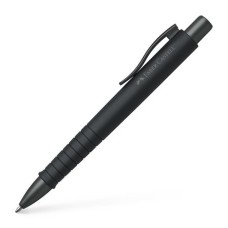 Golyóstoll, 1 mm, XB, nyomógombos tolltest, fekete tolltest, FABER-CASTELL "Poly Ball Urban", kék