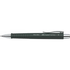 Golyóstoll, 0,7 mm, nyomógombos fekete tolltest, FABER-CASTELL "Poly Ball", kék