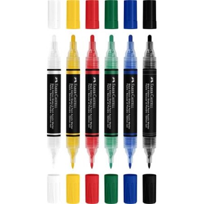 Dekormarker készlet, 1,0/3,0 mm, kétvégű, akril, FABER-CASTELL "Shake&Paint", 6 különböző szín