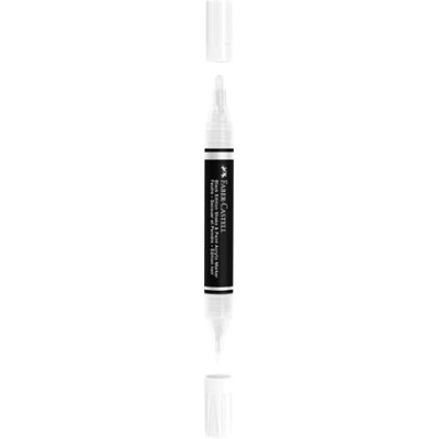 Dekormarker, 1,0/3,0 mm, kétvégű, akril, FABER-CASTELL "Shake&Paint", fehér