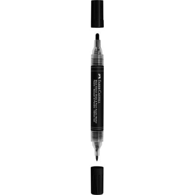 Dekormarker, 1,0/3,0 mm, kétvégű, akril, FABER-CASTELL "Shake&Paint", fekete