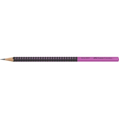 Grafitceruza, HB, háromszögletű, FABER-CASTELL "Grip 2001", fekete,rózsaszín