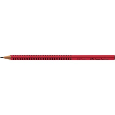 Grafitceruza, B, háromszögletű, FABER-CASTELL "Grip 2001", piros