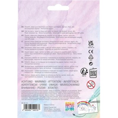 Filctoll készlet, FABER-CASTELL "Unikornis" 10 különböző szín + 3 csillámos