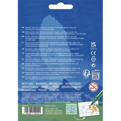 Filctoll készlet, FABER-CASTELL "Dinoszaurusz" 10 különböző szín + 3 metál