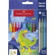 Filctoll készlet, FABER-CASTELL "Dinoszaurusz" 10 különböző szín + 3 metál