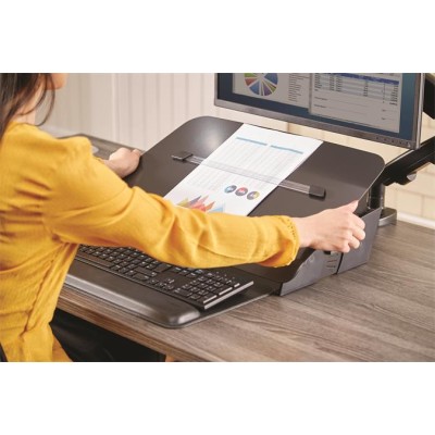 Író pad/dokumentumtartó, FELLOWES "Hana™", fekete