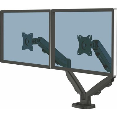 Monitortartó kar két monitorhoz, FELLOWES "Eppa™  "Dual", fekete