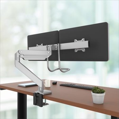 Monitortartó kar, két monitorhoz, FELLOWES "Eppa™ Crossbar", ezüst