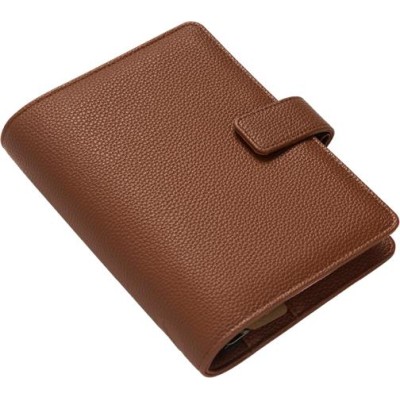 Kalendárium, gyűrűs, betétlapokkal, personal méret, FILOFAX "Camden", mokka