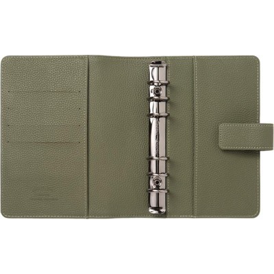 Kalendárium, gyűrűs, betétlapokkal, personal méret, FILOFAX "Camden", oliva