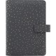 Kalendárium, gyűrűs, betétlapokkal, personal méret, FILOFAX, "Confetti", fekete