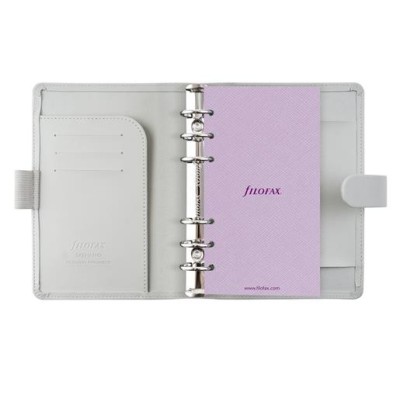 Kalendárium, gyűrűs, betétlapokkal, personal méret, FILOFAX "Saffiano", gránit