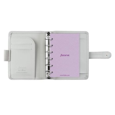 Kalendárium, gyűrűs, betétlapokkal, pocket méret, FILOFAX "Saffiano", gránit