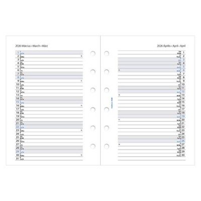 Kalendárium betét, tervező, heti, pocket (S) méret, FILOFAX, 2026