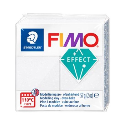 Gyurma, 57 g, égethető, FIMO "Effect", csillámos fehér