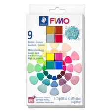 Gyurma, készlet, 8x25 + 2x57 g, égethető, FIMO "Effect Colours", 9 különböző gyöngyház szín