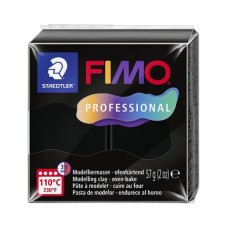 Gyurma, 57 g, égethető, FIMO "Professional", fekete