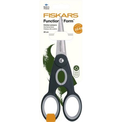 Olló, konyhai, 22 cm FISKARS "Functional ReNew", fekete