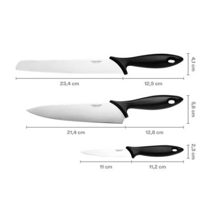 Késkészlet, kezdő, 3 darabos, FISKARS "Essential"