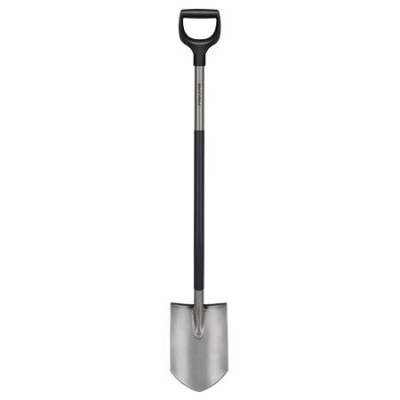 Ásó, hegyes, FISKARS "Ergonomic™", szürke