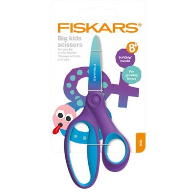Olló, iskolai, 15 cm, FISKARS, ombré lila