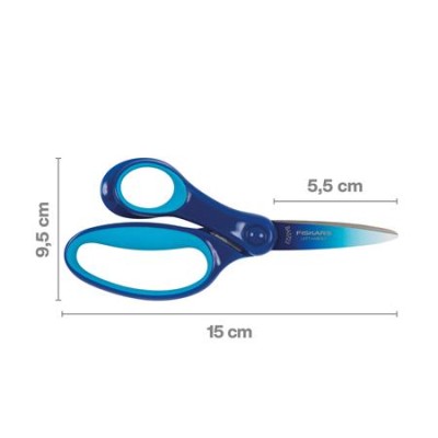 Olló, iskolai, 15 cm, balkezes, FISKARS, ombré kék Olló, iskolai, 15 cm, balkezes, FISKARS, ombré kék