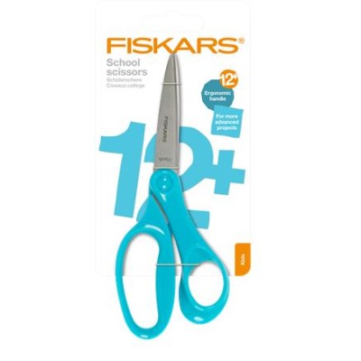 Olló, iskolai, 18 cm, FISKARS,  türkizkék