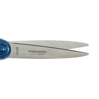 Olló, iskolai, 18 cm, balkezes, FISKARS, csillámos kék Olló, iskolai, 18 cm, balkezes, FISKARS, csillámos kék