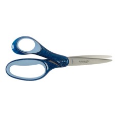 Olló, iskolai, 18 cm, balkezes, FISKARS, csillámos kék