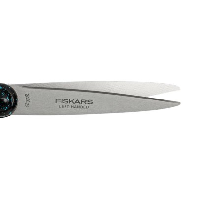 Olló, ifjúsági, 20 cm, balkezes, FISKARS, foltos pávakék Olló, ifjúsági, 20 cm, balkezes, FISKARS, foltos pávakék